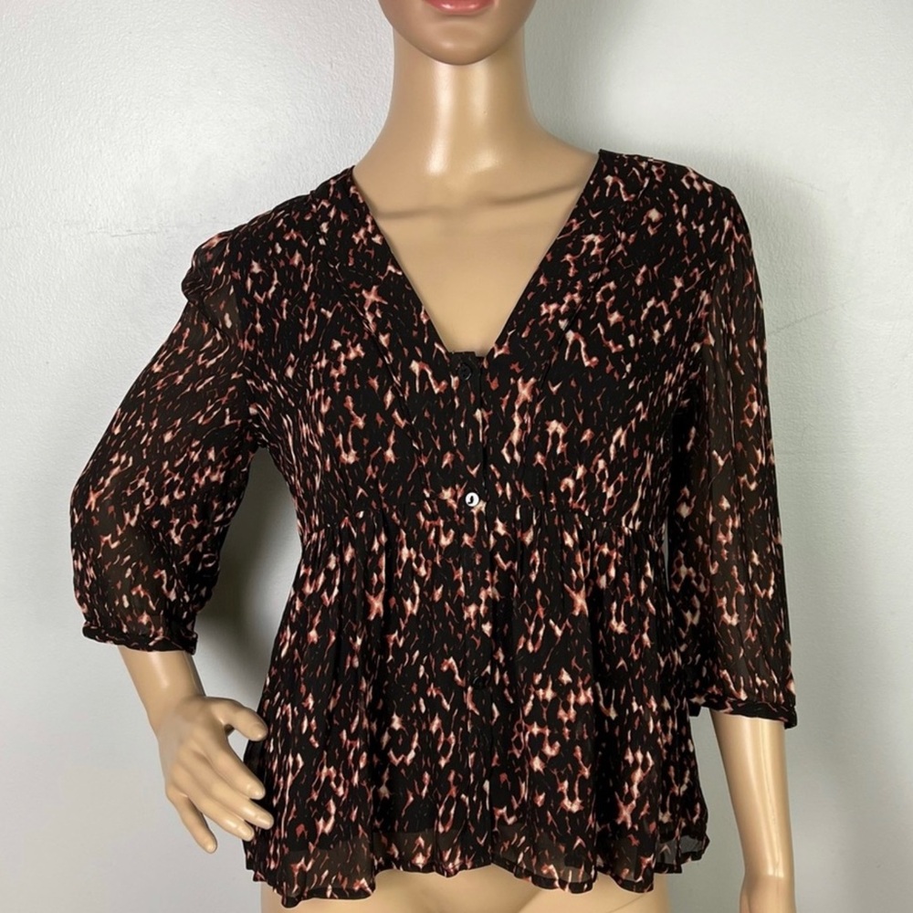 BA&SH PRINTED PEPLUM TOP - Picture 2 of 9